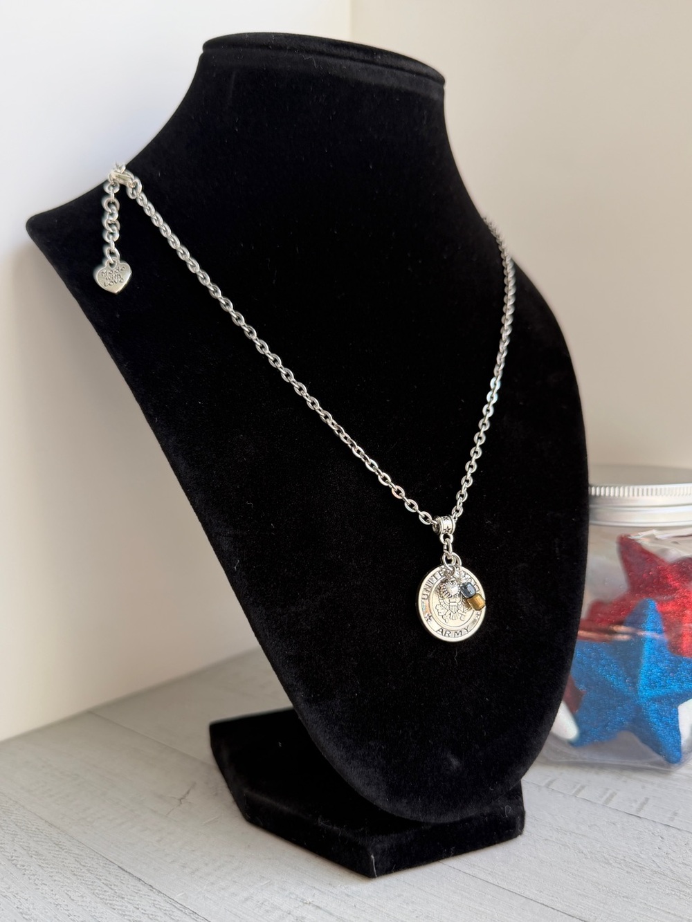 US Army Black & Gold Necklace 18-20" - Handmade, Hero Gift, US Army Jewelry - Picture 3 of 6